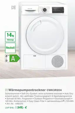 EP Constructa wärmepumpentrockner cwk3r204 Angebot