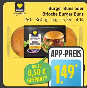 Marktkauf Edeka herzstücke burger buns oder brioche burger buns Angebot