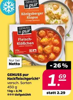 NETTO Genuss pur hackfleischgericht Angebot