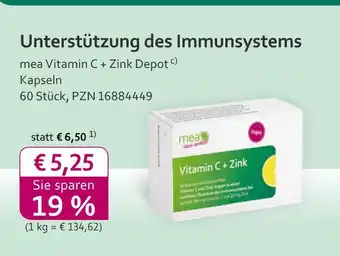 Mea Mea vitamin c + zink depot Angebot