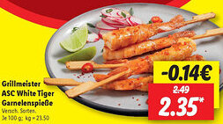 Lidl Grillmeister ASC White Tiger Garnelenspieße Angebot