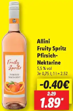 Lidl Allini Fruity Spritz Pfirsich Nektarine Angebot