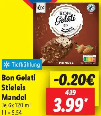 Lidl Bon Gelati Stieleis Mandel Angebot