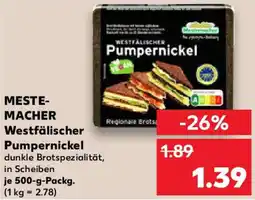 Kaufland MESTEMACHER Westfälischer Pumpernickel Angebot