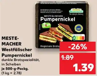 Kaufland MESTEMACHER Westfälischer Pumpernickel Angebot