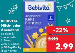 Kaufland BEBIVITA Milch- oder Abendbrei Angebot