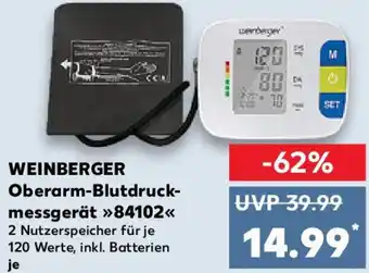 Kaufland WEINBERGER Oberarm-Blutdruckmessgerät 84102 Angebot