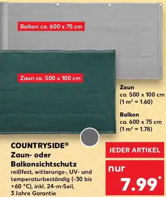 Kaufland COUNTRYSIDE Zaun- oder Balkonsichtschutz Angebot