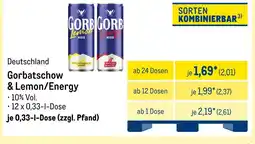 METRO Gorbatschow & lemon/energy Angebot