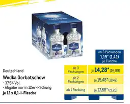 METRO Wodka gorbatschow Angebot