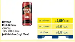 METRO Havana club & cola Angebot