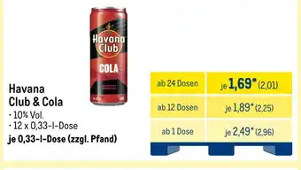 METRO Havana club & cola Angebot