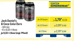 METRO Jack daniel‘s & coca cola/zero Angebot