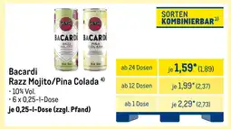 METRO Bacardi razz mojito/pina colada Angebot