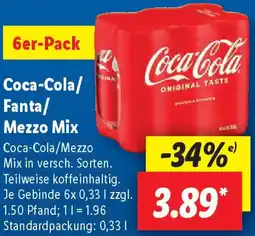 Lidl Coca-Cola/ Fanta/ Mezzo Mix Angebot