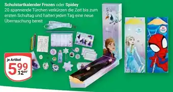Globus Schulstartkalender Frozen oder Spidey Angebot