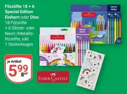 Globus FABER CASTELL Filzstifte 18 +6 Special Edition Einhorn oder Dino Angebot