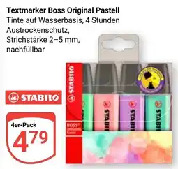 Globus STABILO Textmarker Boss Original Pastell Angebot