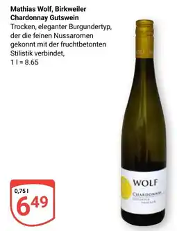 Globus Mathias Wolf, Birkweiler Chardonnay Gutswein Angebot