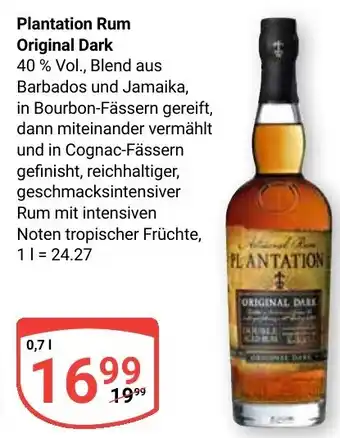Globus Plantation Rum Original Dark Angebot