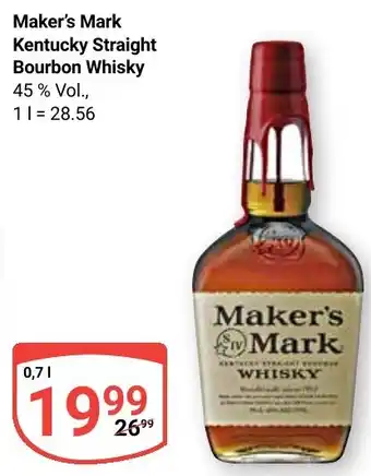 Globus Maker's Mark Kentucky Straight Bourbon Whisky Angebot