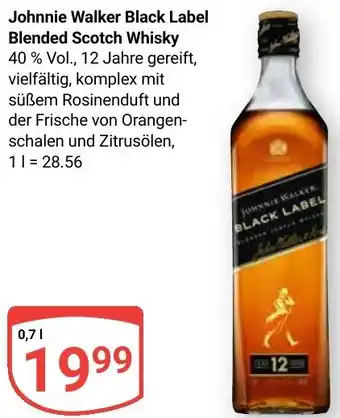 Globus Johnnie Walker Black Label Blended Scotch Whisky Angebot