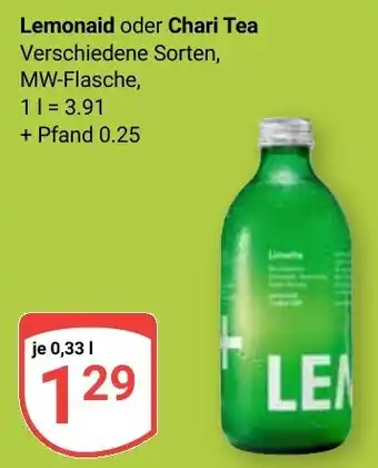 Globus Lemonaid oder Chari Tea Angebot