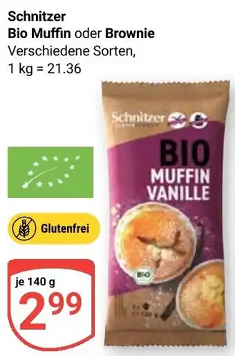 Globus Schnitzer Bio Muffin oder Brownie Angebot