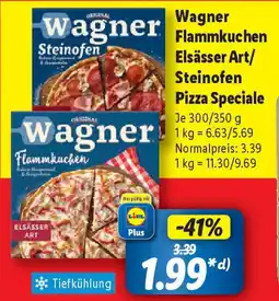 Lidl Wagner Flammkuchen Elsässer Art/ Steinofen Pizza Speciale Angebot