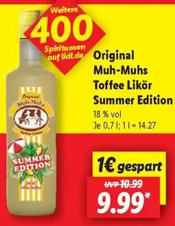 Lidl Original Muh-Muhs Toffee Likör Summer Edition Angebot