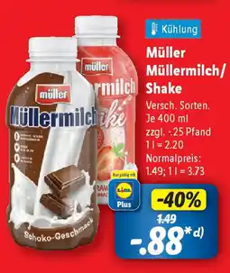 Lidl müller Müller Müllermilch/shake Angebot