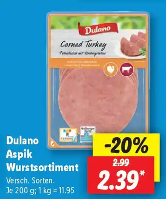 Lidl Dulano Aspik Wurstsortiment Angebot