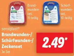 Lidl sensiplast Brandwunden-/ Schürfwunden-/ Zeckenset Angebot