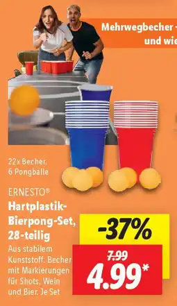 Lidl ERNESTO Hartplastik- Bierpong-Set, 28-teilig Angebot