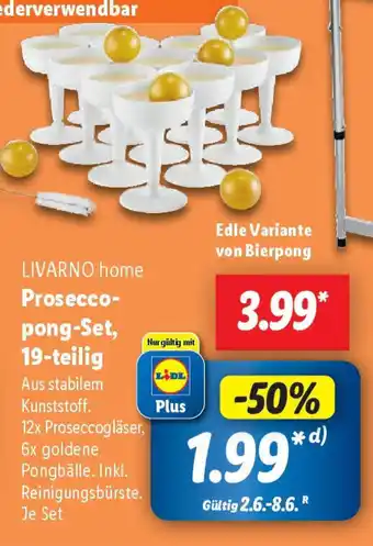 Lidl LIVARNO home Prosecco- pong-Set, 19-teilig Angebot
