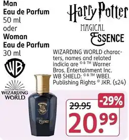 Rossmann Harry Potter Magical Essence Man Eau de Parfum oder Woman Angebot