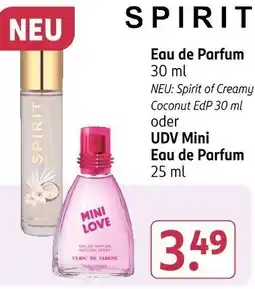 Rossmann SPIRIT Eau de Parfum oder UDV Mini Eau de Parfum Angebot