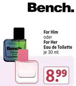 Rossmann Bench For Him oder For Her Eau de Toilette Angebot