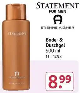 Rossmann STATEMENT FOR MEN ETIENNE AIGNER Bade- & Duschgel Angebot