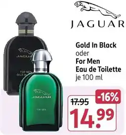 Rossmann JAGUAR Gold In Black oder For Men Eau de Toilette Angebot