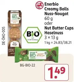 Rossmann Enerbio Creamy Balls Nuss-Nougat oder Nut Butter Cups Haselnuss Angebot