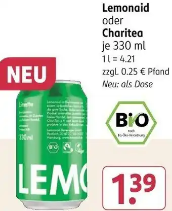 Rossmann Lemonaid oder Charitea Angebot