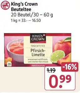 Rossmann King's Crown Beuteltee Angebot