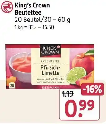 Rossmann King's Crown Beuteltee Angebot
