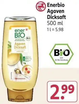 Rossmann Enerbio Agaven Dicksaft Angebot