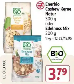Rossmann Enerbio Cashew Kerne Natur oder Edelnuss Mix Angebot