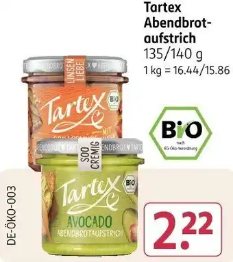 Rossmann Tartex Abendbrotaufstrich Angebot