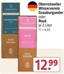 Rossmann Oberrotweiler Winzerverein Grauburgunder oder Rosé Angebot