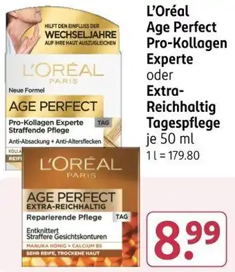 Rossmann L'Oréal Age Perfect Pro-Kollagen Experte oder Extra Reichhaltig Tagespflege Angebot