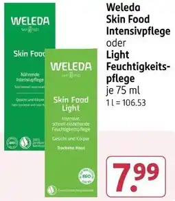 Rossmann Weleda Skin Food Intensivpflege oder Feuchtigkeitspflege Angebot